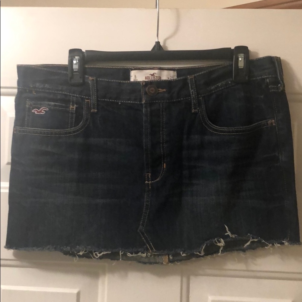 Hollister dark blue denim jean skirt